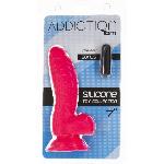 Ребристий фалоімітатор на присосці ADDICTION — Tom 7″ Dildo With Balls — Pink, віброкуля в подарунок - мініатюра 6