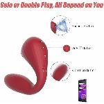 Вакуумний вагінально-кліторальний стимулятор Magic Motion Bobi Red, керування зі смартфона - мініатюра 6