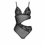 Боді з ажурним ліфом Passion CHRISTA BODY L/XL, black - мініатюра 4