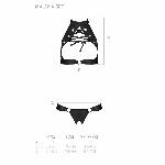 Комплект відкритий топ та трусики з екошкіри з люверсами Passion MALWIA SET with Open Bra L/XL black - мініатюра 3