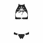 Комплект, відкритий топ та трусики з екошкіри з люверсами Passion MALWIA SET with Open Bra S/M black - мініатюра 4
