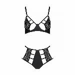 Розпродаж!!! Комплект з екошкіри Passion Tamaris Set black L/XL, бюстгальтер та трусики - мініатюра 4