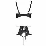 Розпродаж!!! Комплект з екошкіри Passion Tamaris Set black S/M, бюстгальтер та трусики - мініатюра 3