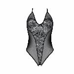 Боді з ажурним декором та відкритим кроком Passion URSULA BODY L/XL, black - мініатюра 3