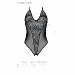 Боді з ажурним декором та відкритим кроком Passion URSULA BODY S/M, black - мініатюра 5