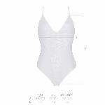 Боді з ажурним декором та відкритим кроком Passion URSULA BODY XXL/XXXL, white - мініатюра 2