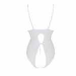 Боді з ажурним декором та відкритим кроком Passion URSULA BODY XXL/XXXL, white - мініатюра 3