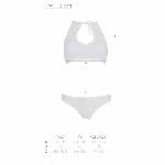 Комплект: бра, трусики з ажурним декором та відкритим кроком URSULA SET L/XL, white - мініатюра 2
