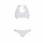 Комплект із бра, трусиків з ажурним декором та відкритим кроком Passion URSULA SET S/M, white - мініатюра 4
