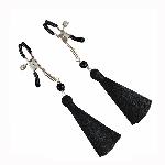 Затискач для сосків Art of Sex - Nipple clamps Black Tassels - мініатюра 3