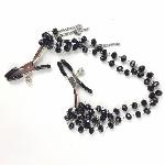 Затискач для сосків Art of Sex - Nipple clamps Sexy Jewelry Black - мініатюра 3