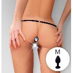 Жіночі трусики  XS-2XL  з силіконовою анальною пробкою Art Sex - Sexy Panties plug size M Black - мініатюра 3