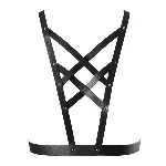 Портупея з екошкіри Bijoux Indiscrets Maze – Cross Cleavage Harness Black - мініатюра 1