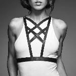 Портупея з екошкіри Bijoux Indiscrets Maze – Cross Cleavage Harness Black - мініатюра 2