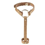 Пара браслетів на зап'ясті і палець Bijoux Indiscrets MAZE Hand Bracelet Harness Brown, екошкіра - мініатюра 1