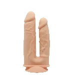 Фалоімітатор подвійний SilexD Double Gusto Flesh (Model 1 size 8" & 7"), двошаровий, силікон + Silexd - мініатюра 1
