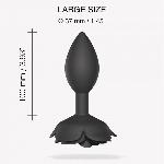 Силіконова анальна пробка Love To Love OPEN ROSES L SIZE - BLACK ONYX - мініатюра 6