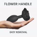 Силіконова анальна пробка Love To Love OPEN ROSES L SIZE - BLACK ONYX - мініатюра 5