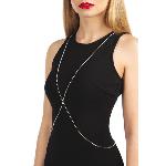 Сріблястий ланцюжок для бюста Bijoux Pour Toi – Elena Silver зі стразами - мініатюра 1