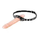 Кляп із подвійним фалоімітатором Fetish Tentation – Double Penis Gag Flesh - мініатюра 1