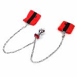 Наручники з металевою анальною пробкою Art of Sex Handcuffs with Metal Anal Plug  size M Red - мініатюра 3