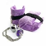 Наручники з металевою анальною пробкою Art of Sex Handcuffs with Metal Anal Plug size M Purple - мініатюра 4