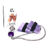Наручники з металевою анальною пробкою Art of Sex Handcuffs with Metal Anal Plug size M Purple - мініатюра 1