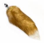 Металева анальна пробка з хвостом із натурального хутра Art of Sex size M Red fox - мініатюра 4