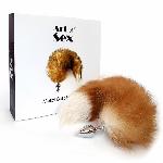 Металева анальна пробка з хвостом із натурального хутра Art of Sex size M Red fox - мініатюра 3