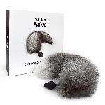 Силіконова анальна пробка з хвостом із натурального хутра Art of Sex size M Artctic fox - мініатюра 3