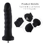 Силіконовий фалоімітатор для секс-машин Hismith 7.1″ Anal Dildo Black, система KlicLok - мініатюра 6
