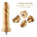 Золотий фалоімітатор Hismith 6.8″ Golden Silicone Dildo, система KlicLok - мініатюра 5