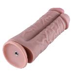 Подвійний дилдо для секс-машин Hismith 8.5″ Two Cocks One Hole Silicone Dildo - мініатюра 4
