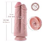 Подвійний дилдо для секс-машин Hismith 8.5″ Two Cocks One Hole Silicone Dildo - мініатюра 2