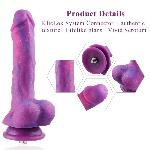 Фалоімітатор 8.2″ з вібрацією для секс-машин Hismith Purple Silicone Dildo with Vibe, KlicLok - мініатюра 3