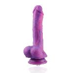 Фалоімітатор 8.2″ з вібрацією для секс-машин Hismith Purple Silicone Dildo with Vibe, KlicLok - мініатюра 8