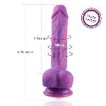Фалоімітатор 8.2″ з вібрацією для секс-машин Hismith Purple Silicone Dildo with Vibe, KlicLok - мініатюра 7