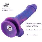Фалоімітатор 8.2″ з вібрацією для секс-машин Hismith Purple Silicone Dildo with Vibe, KlicLok - мініатюра 6