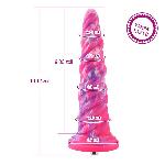Фантазійний фалоімітатор 10.12″ для секс-машин Hismith Silicone Dildo rose Monster Series, KlicLok - мініатюра 2