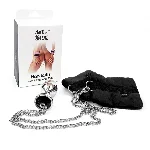 Наручники з металевою анальною пробкою Art of Sex Handcuffs with Metal Anal Plug  size M Black - мініатюра 1