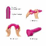 Реалістичний фалоімітатор Strap-On-Me Sliding Skin Realistic Dildo Fuchsia M, ефект рухливої шкіри - мініатюра 3