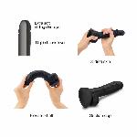 Реалістичний фалоімітатор Strap-On-Me Sliding Skin Realistic Dildo Black XL, ефект рухливої шкіри - мініатюра 3