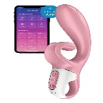 Смарт вібратор-кролик Satisfyer Hug Me Pink, 2 мотори, діаметр 4,2см, широка кліторальна частина - мініатюра 1
