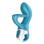 Вібратор-кролик із потрійним відростком Satisfyer Embrace me Turquoise, 2 мотори, діаметр 3,6 см - мініатюра 1
