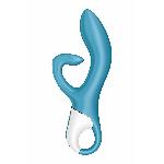 Вібратор-кролик із потрійним відростком Satisfyer Embrace me Turquoise, 2 мотори, діаметр 3,6 см - мініатюра 2