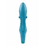 Вібратор-кролик із потрійним відростком Satisfyer Embrace me Turquoise, 2 мотори, діаметр 3,6 см - мініатюра 6