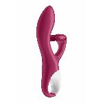 Вібратор-кролик із потрійним відростком Satisfyer Embrace me Berry, 2 мотори, діаметр 3,6 см - мініатюра 4