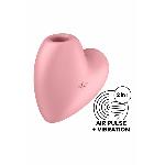 Вакуумний стимулятор-серце з вібрацією Satisfyer Cutie Heart Light Red - мініатюра 2