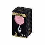 Металева анальна пробка Кролячий хвостик Alive Fluffy Plug L Pink, діаметр 3,9 см - мініатюра 2