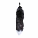 Металева анальна пробка Лисячий хвіст Alive Black And White Fox Tail S, діаметр 2,9 см - мініатюра 2